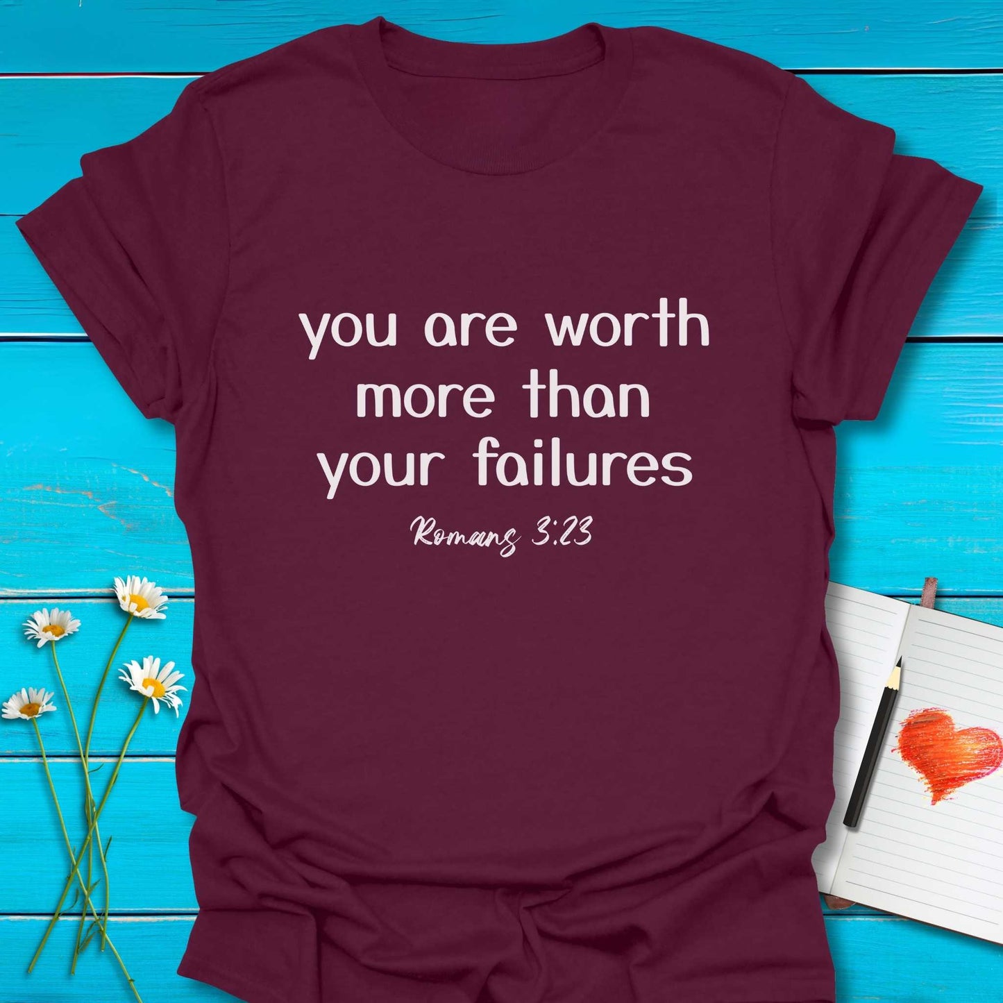 T-Shirt Maroon / S Worth More T-Shirt Echo Kindness Printify