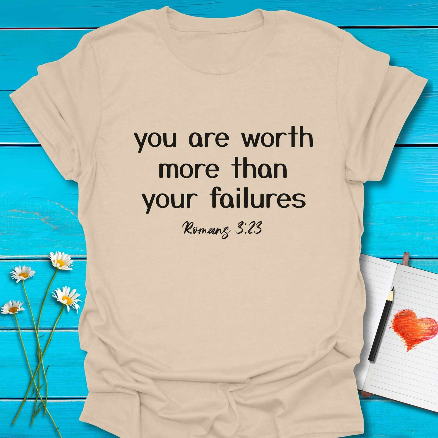 T-Shirt Sand / S Worth More T-Shirt Echo Kindness Printify