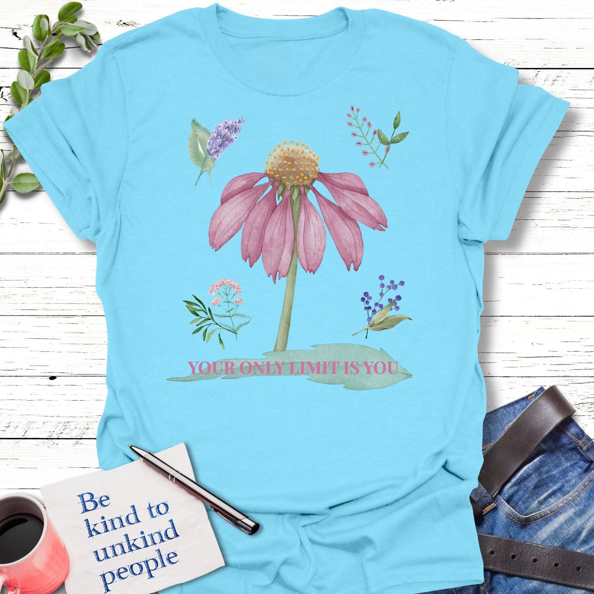 T-Shirt Sky / S Your Only Limit T-Shirt Echo Kindness Printify