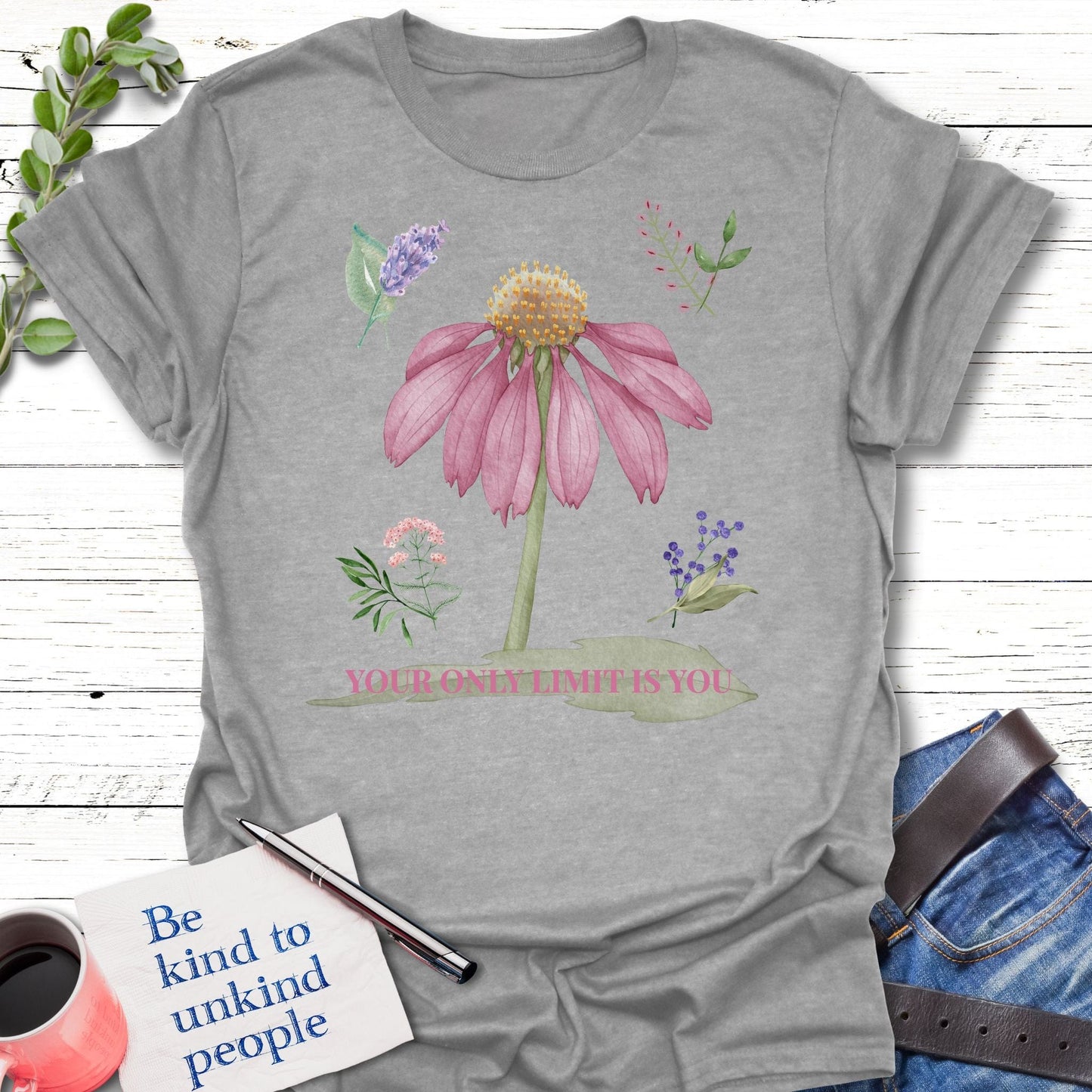 T-Shirt Sport Grey / S Your Only Limit T-Shirt Echo Kindness Printify